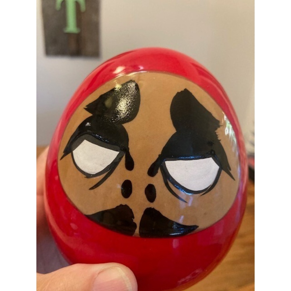 Ceramic Japanese Daruma‎ Figurine Coin Bank Good Luck Gift - Picture 7 of 7